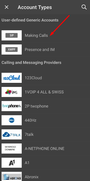 Use Bria With Anveo Step 2, select Making Calls