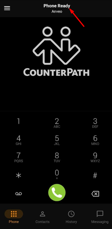 Use Bria With Anveo Step 4, check that Phone is Ready